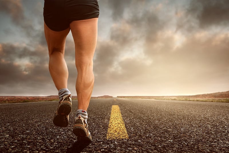 Person jogging in nature